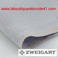 Toile a broder zweigart de lin edinburgh 3217 14 fils gris argente 706