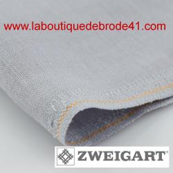 Toile à Broder Zweigart  de Lin Edinburgh 3217 14 Fils Gris Argenté 705