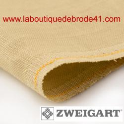 Toile a broder zweigart de lin edinburgh 3217 14 fils mushroom 309 champignon 