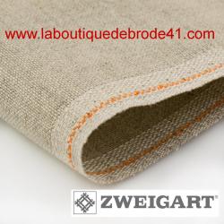 Toile à Broder Zweigart  de Lin Edinburgh 3217 14 Fils Naturel Foncé 53