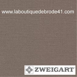 Toile a broder zweigart de lin edinburgh 3217 14 fils taupe fonce 7025