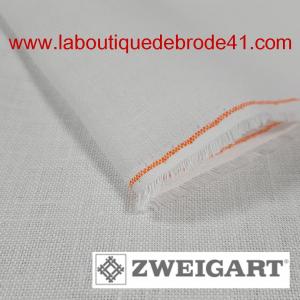 Toile a broder zweigart de lin kingston 3225 22 fils blanc 101