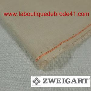 Toile a broder zweigart de lin kingston 3225 22 fils ecru 222