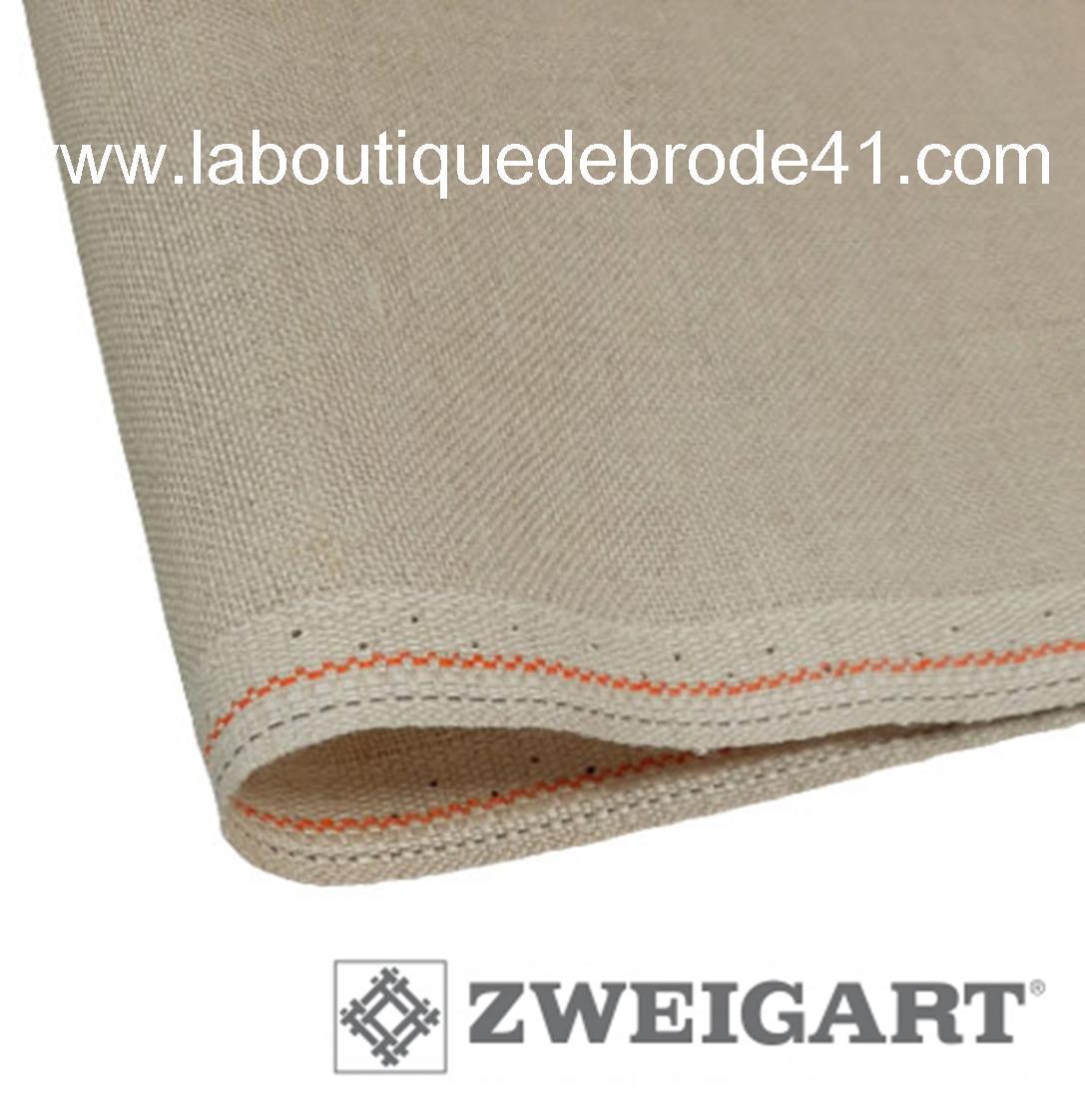 Toile a broder zweigart de lin newcastle 3348 16 fils flax 52