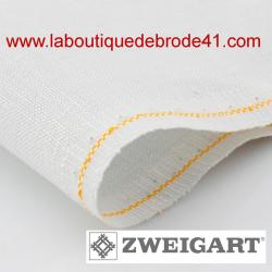 Toile a broder zweigart de lin newcastle 3348 16 fils lune argentee 7011