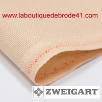 Toile a broder zweigart etamine lugana 3835 10 fils beige rose 253