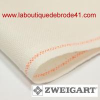 Toile a broder zweigart etamine lugana 3835 10 fils blanc antique 101