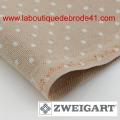 Toile à Broder Zweigart  Étamine Murano 3984 12,6 fils Petits Points Blanc Fond Taupe 7309