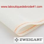 Toile a broder zweigart extra fine aida 8 pts 3326 blanc irisee 11
