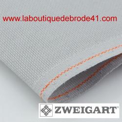 Toile a broder zweigart extra fine aida 8 pts 3326 gris argent 705