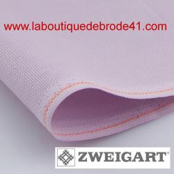 Toile a broder zweigart extra fine aida 8 pts 3326 lilas 558