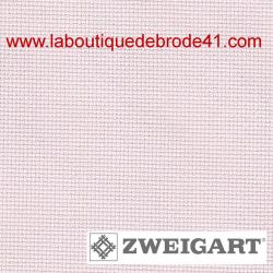 Toile a broder zweigart extra fine aida 8 pts 3326 rose pale 4115