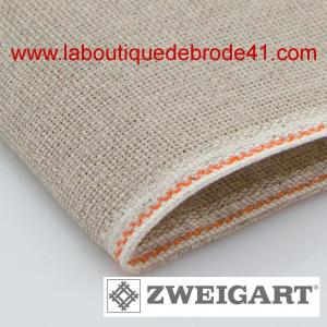 Toile a broder zweigart extra fine aida 8 pts 3456 de lin naturel 53