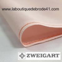 Toile a broder zweigart extra fine aida 8pts 3326 rose pale 4115 2