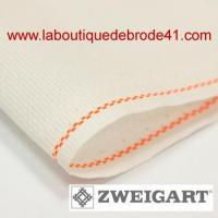 Toile a broder zweigart fein aida 7 pts 3793 blanc antique 102
