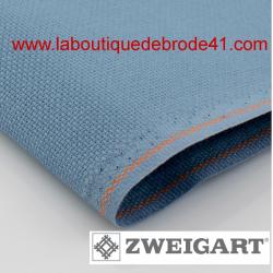 Toile à Broder Zweigart Fein Aïda 7 Pts 3793 Bleu Denim 5020