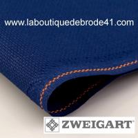 Toile a broder zweigart fein aida 7 pts 3793 bleu marine 590