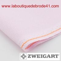 Toile a broder zweigart fein aida 7 pts 3793 rose 443