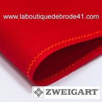 Toile a broder zweigart fein aida 7 pts 3793 rouge 954