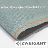 Toile a broder zweigart lin belfast 3609 12 6 fils smokey pearl 778