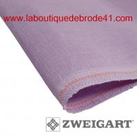 Toile a broder zweigart lin belfast 3609 12 6 fils violet pastel 5038