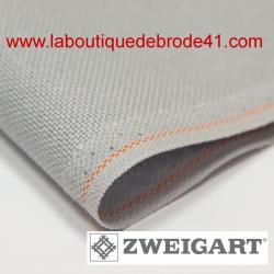 Toile a broder zweigart lugana 3835 10 fils gris 713