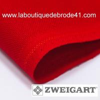 Toile a broder zweigart lugana 3835 10 fils rouge 954