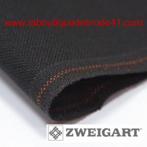 Toile a broder zweigart modena 3454 14 fils beige noir 721