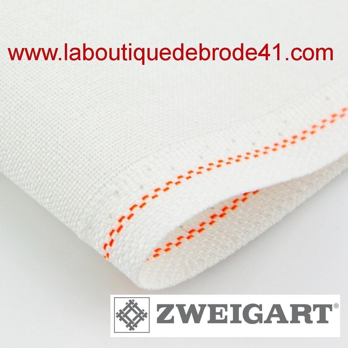 Toile a broder zweigart modena 3454 14 fils blanc 100