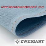 Toile a broder zweigart murano 3984 12 6 fils blue cloud 5108