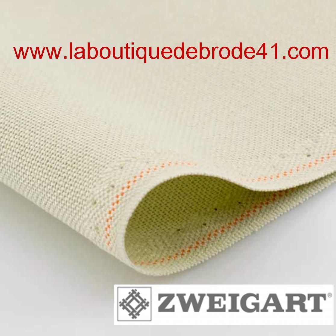 Toile a broder zweigart murano 3984 12 6 fils calcaire 6047