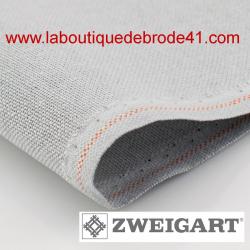 Toile a broder zweigart murano 3984 12 6 fils gris argente 705