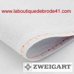 Toile a broder zweigart murano 3984 12 6 fils lune argentee 7011