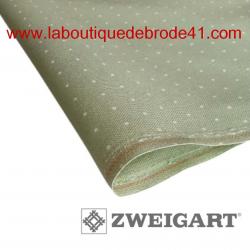 Toile à Broder Zweigart Murano 3984 12,6 Fils Mini Dots Vert 6349
