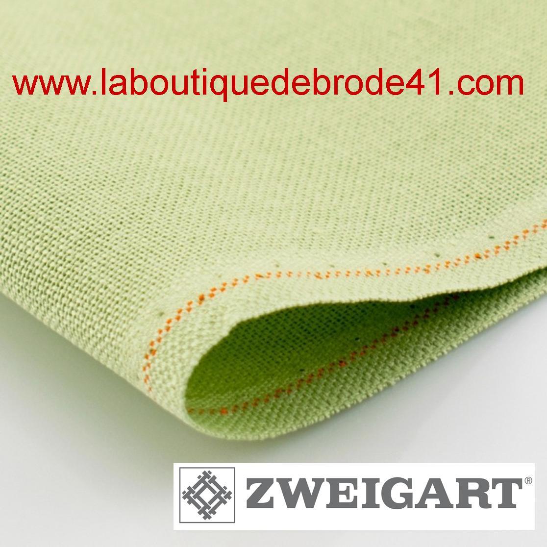 Toile a broder zweigart murano 3984 12 6 fils verte 6084