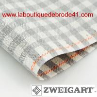 Toile a broder zweigart murano carre 7663 12 6 fils gris 7249