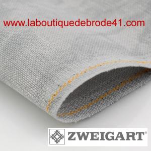 Toile broder zweigart de lin newcastle 3348 16 fils marbre vintage gris reference 3348 7730