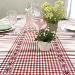 Nappe à broder Colonia Centro coloris Rosso (Rouge) Graziano Largeur 180 cm
