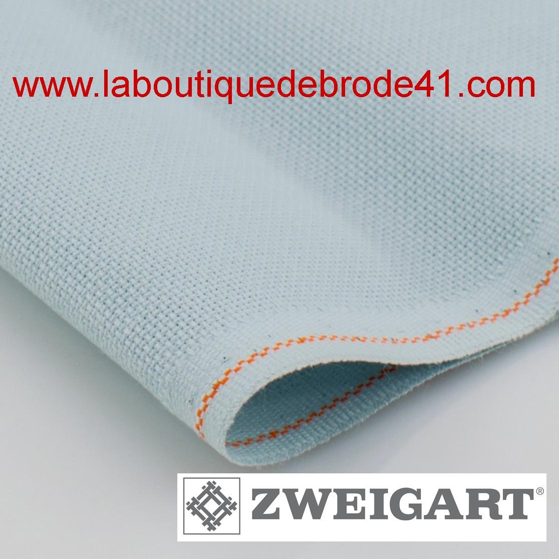 Toile zweigart extra fine aida 8 pts 3326 smokey blue 5018