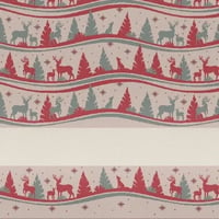 Torchon a broder cuisine alaska motifs sapin et renne vert et rouge