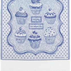 Torchon a broder cuisine cupcakes bleu aida 6 pts 2 