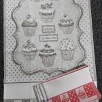 Torchon a broder cuisine cupcakes couleur lin aida 6 pts 2 