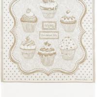 Torchon a broder cuisine cupcakes couleur lin aida 6 pts 2 