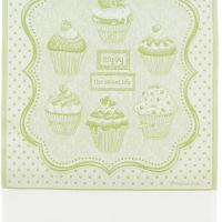 Torchon a broder cuisine cupcakes vert aida 6 pts