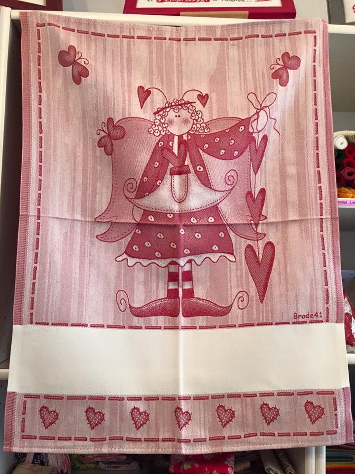Torchon brode41 rouge