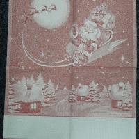 Torchon de noel a broder brillant aida avec fil lurex rouge 1
