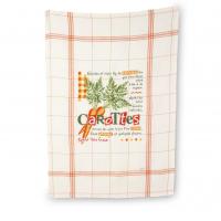 Torchon en lin a broder montmartre fond blanchi a rayures oranges 84x56 cm 3