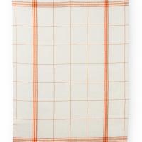 Torchon en lin a broder montmartre fond blanchi a rayures oranges 84x56 cm 4