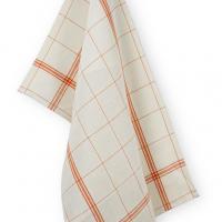 Torchon en lin a broder montmartre fond blanchi a rayures oranges 84x56 cm 5