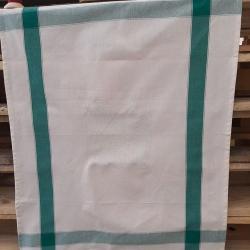 Torchon à broder Grand Mère Aïda Central  6 points couleur  Ecru/Vert